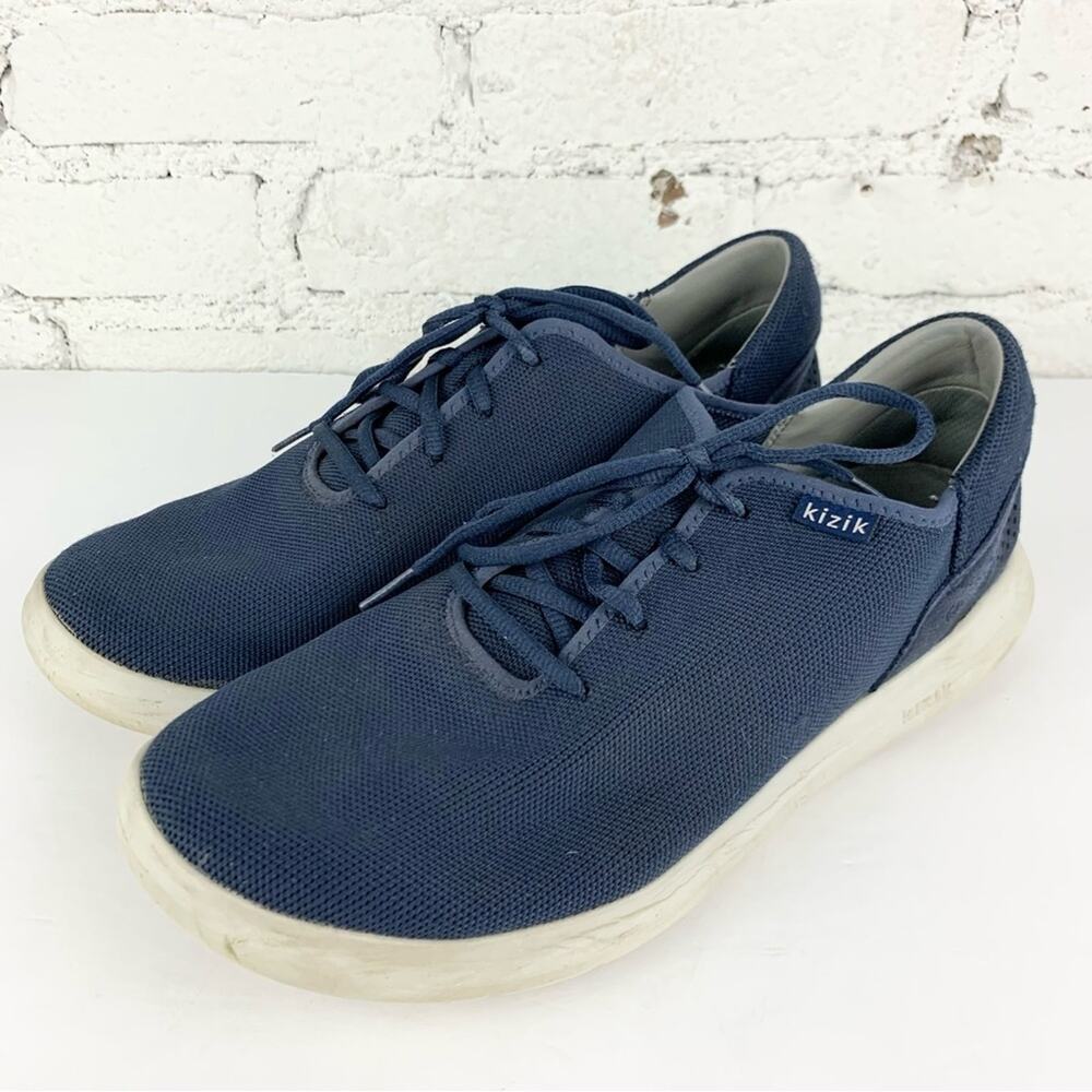 Kizik Madrid Navy Blue Laced Slip On Sneakers 11 Wide